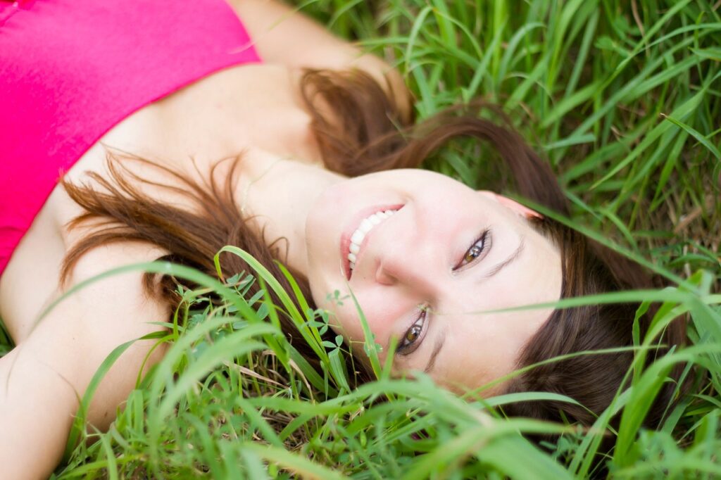 girl, grass, laying down, brunette, smile, smiling, young woman, female, portrait, nature, model, relax, face, outdoors, smile, smile, smile, smile, smile, relax